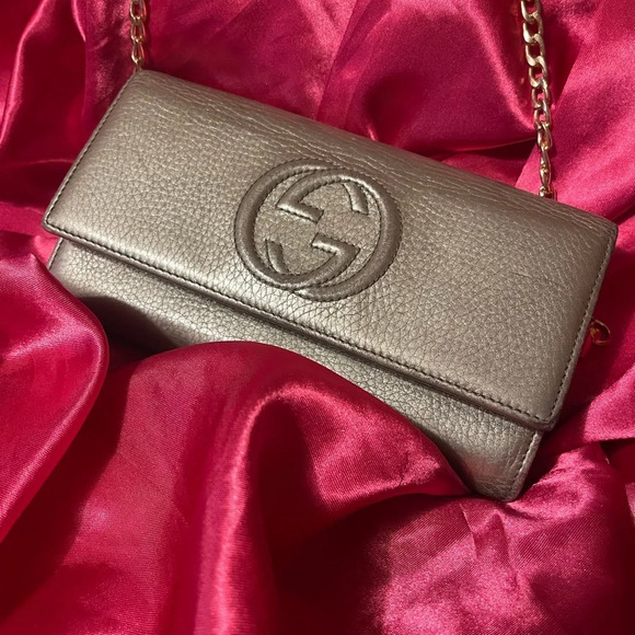 GUCCI GG Soho Leather Biford Long Crossbody - Picture 7 of 16